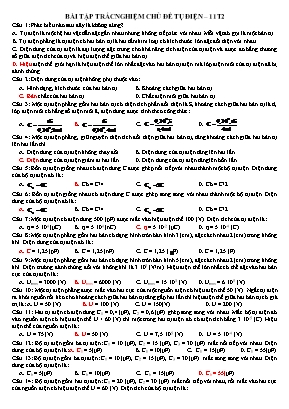 Bài tập trắc nghiệm chủ đề tụ điện môn Vật lý 11 (Có đáp án)